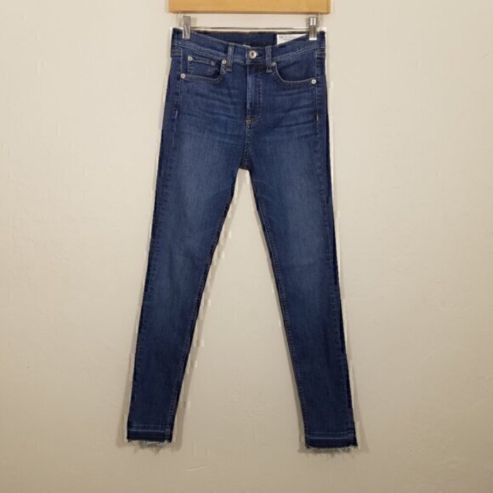 Rag & Bone High Rise Skinny Ankle Stretch Jeans Blue Size 26